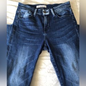 Flying Monkey Platinum Acid Wash Frayed Hem Whiskered Dual-Tone Detail Jeans-24